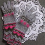 Handknitted long gloves