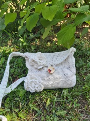 Crocheted small handbag