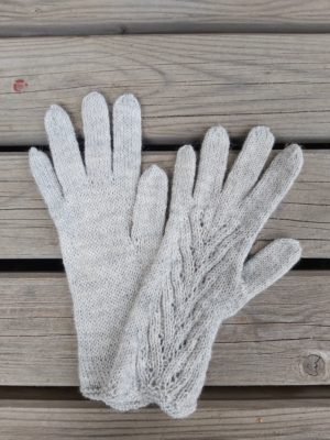 Hand knitted gloves