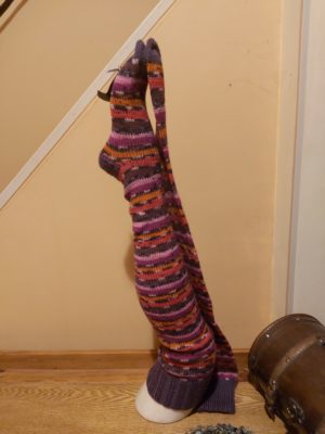 Handknitted striped stockings